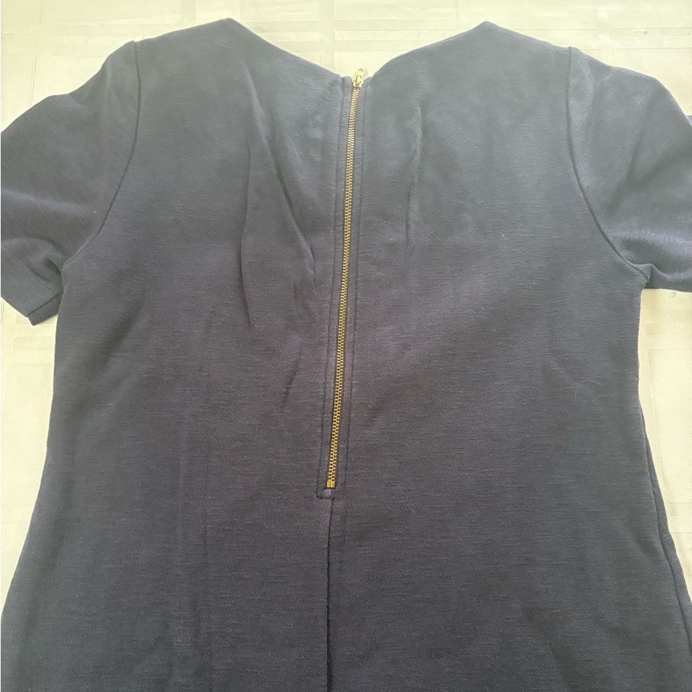 J. Crew navy bleu and white Sheath Midi Dress for Work - Picture 4 of 7